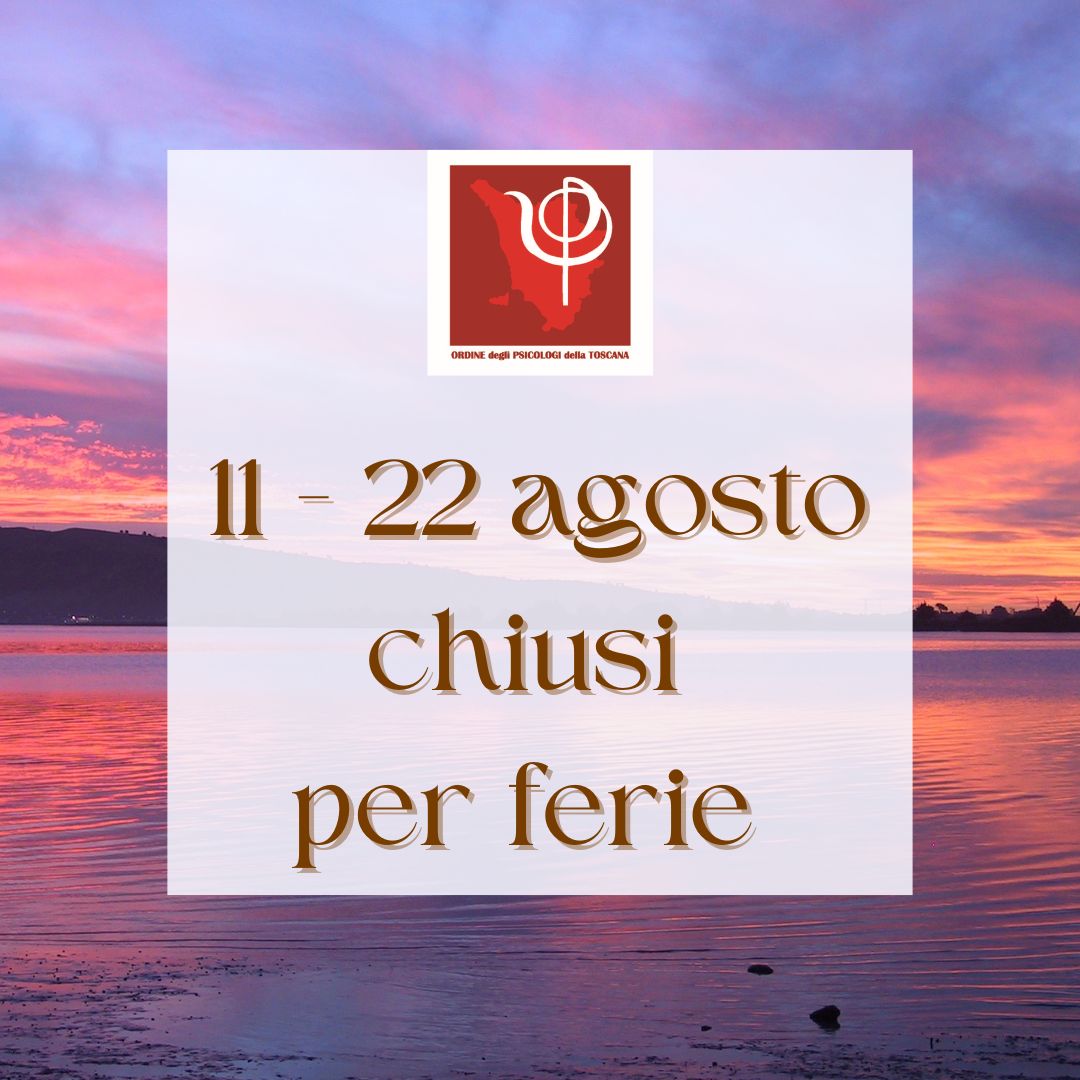 CHIUSURA UFFICI dal 11 al 22 agosto. 