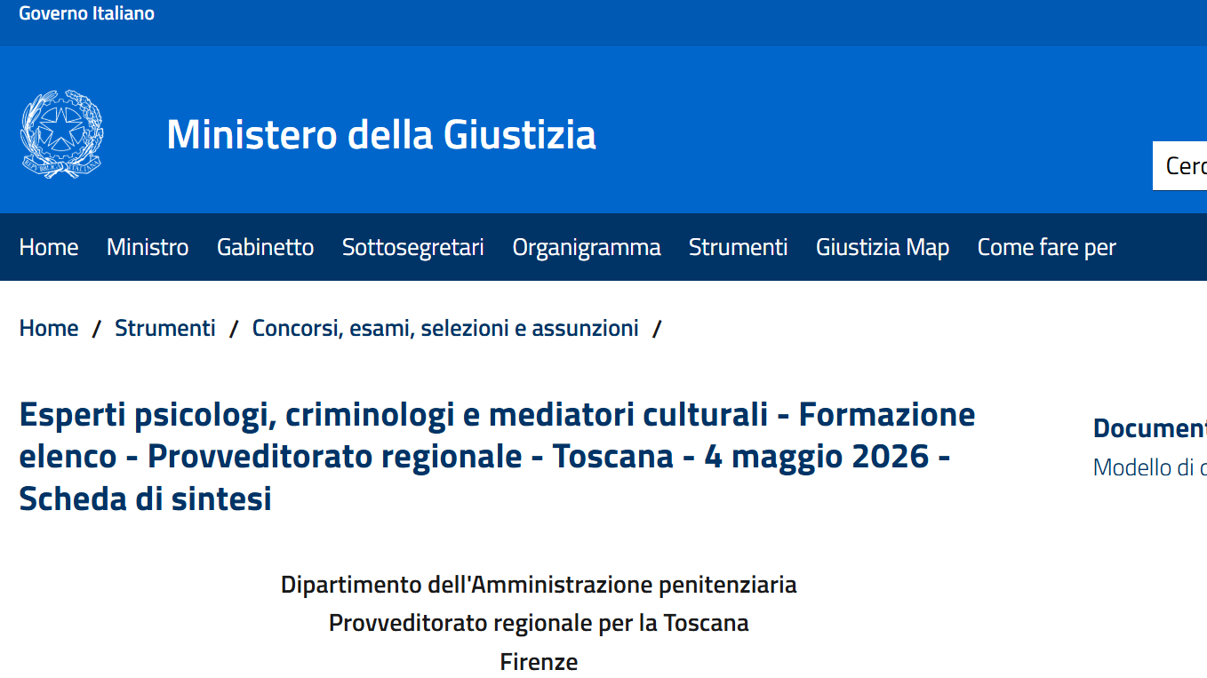 Esperti psicologi, criminologi e mediatori culturali - Formazione elenco 