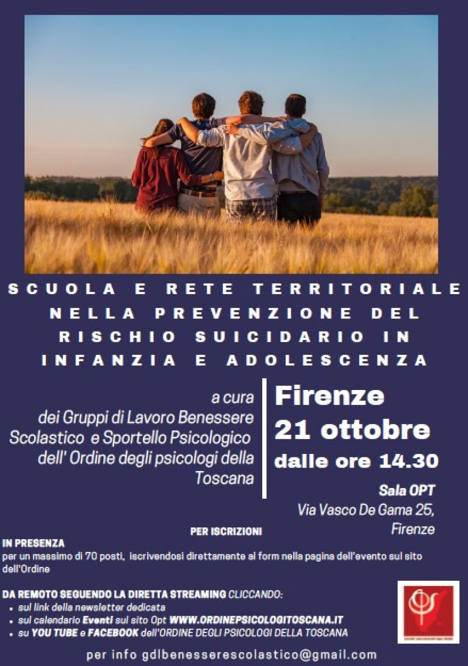 immagine articolo Scuola e rete territoriale nella prevenzione del rischio suicidario in infanzia e adolescenza