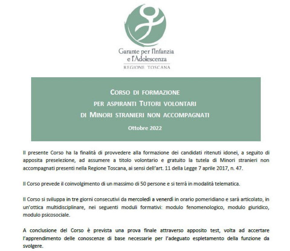 immagine articolo per la formazione dei tutori volontari per minori stranieri non accompagnati-AVVISO PUBBLICO senza scadenza