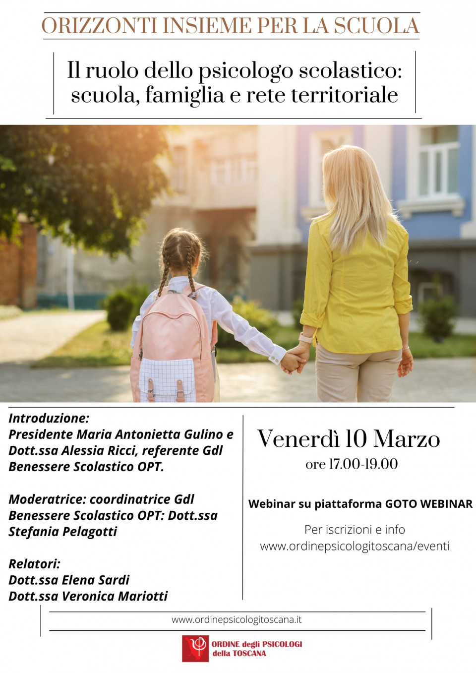 immagine articolo 3° Webinar CICLO ORIZZONTI GDL Psicologia per il Benessere Scolastico - Il ruolo dello psicologo scolastico: scuola, famiglia e rete territoriale