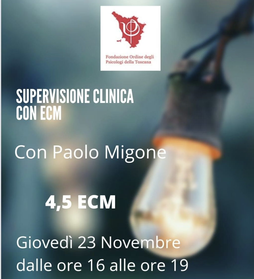 immagine articolo SUPERVISIONE CLINICA CON PAOLO MIGONE 4,5 ECM 