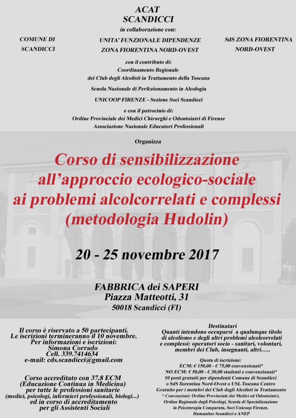 immagine articolo Corso di sensibilizzazione all'approccio ecologico-sociale ai problemi alcolcorrelati e complessi (metodologia Hudolin)