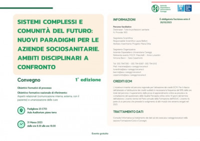 31/03 Convegno in presenza e FAD iscriversi entro il 28 marzo promosso dal Centro Regionale Criticita' Relazionali - CRCR