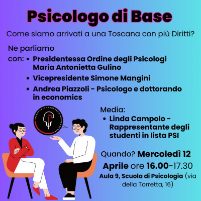 L'Ordine incontra gli studenti di psicologia alla Torretta- PSICOLOGO DI BASE Come siamo arrivati a una Toscana con piu' diritti?