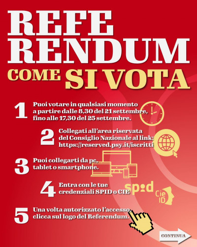 CODICE DEONTOLOGICO. REFERENDUM 2023 COME SI VOTA dal 21 al 25 SETTEMBRE